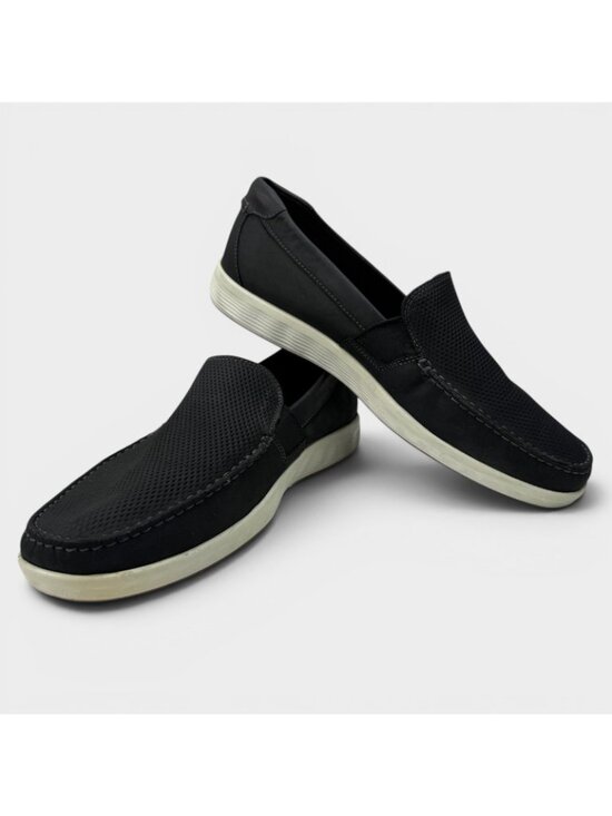 ECCO S-Lite Moc Mens 10 10.5 EU 44 Black Perforated Nubuck Slip On Loafers Shoes main image 7